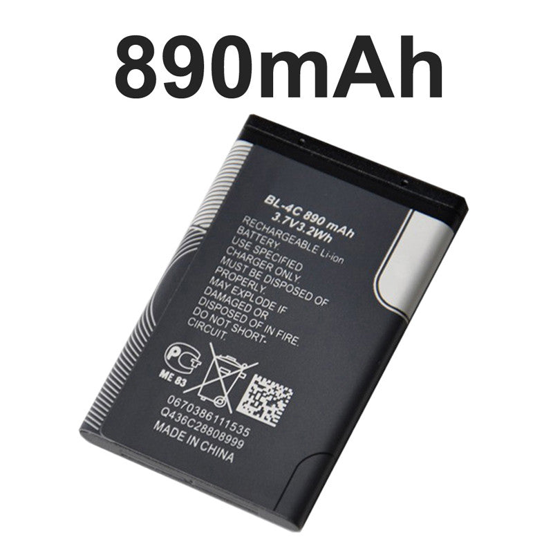 Batterie de remplacement pour Nokia 1661 2650 3500 5100 6100 6300 7200, BL4C BL-4C Batterie de remplacement pour Nokia 1661 2650 3500 5100 6100 6300 7200, BL4C BL-4C